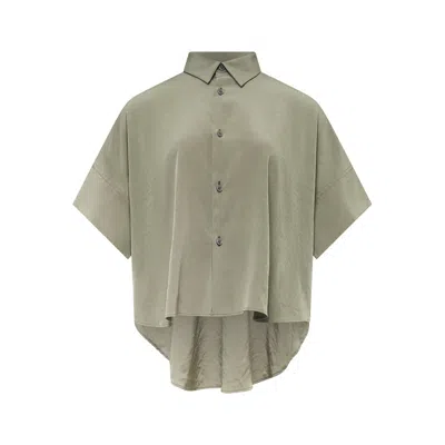 Y's Short Cuffs Blouse In Burgundy