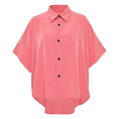 Y's Short Cuffs Blouse In Burgundy