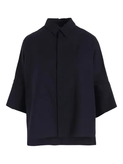 Y's Short-sleeve Cotton Shirt In Blue