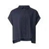 Y's Short Sleeve Short Blouse In Blue