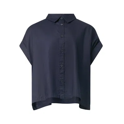 Y's Short Sleeve Short Blouse In Blue