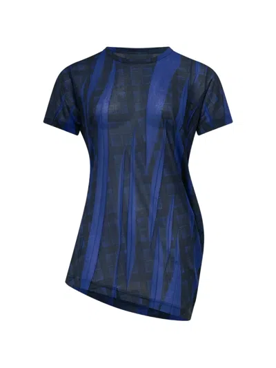 Y's Short Sleeve Round Neck T-shirt In Blue