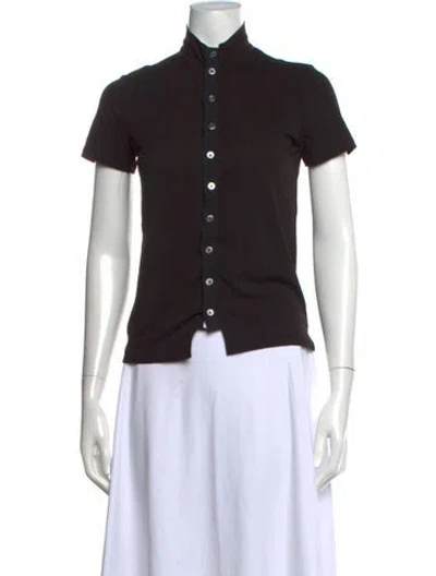 Pre-owned Y's Short Sleeve Top In Black