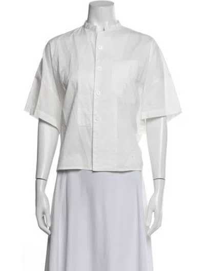 Pre-owned Y's Short Sleeve Top In White