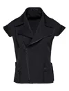 Y's Short-sleeves Zip-front Jacket In Black