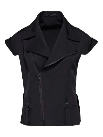 Y's Short-sleeves Zip-front Jacket In Black
