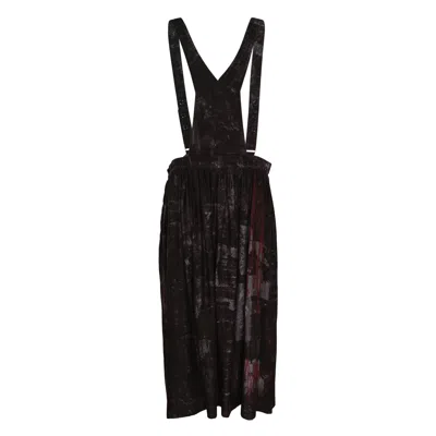 Y's Shoulder Strap Gather Skirt In Black