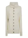 Y's Side Drape Cardigan In White