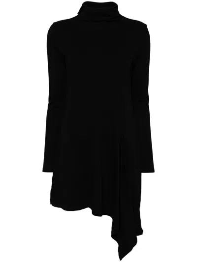 Y's Side-slit Jersey Top In Black