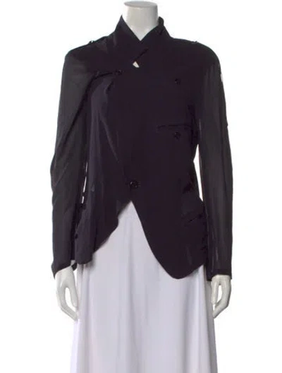 Pre-owned Y's Silk Long Sleeve Top In Black