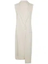 Y's Single-breasted Vest Coat In Neutrals