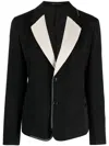 Y's Single-breasted Wool Blazer In Schwarz