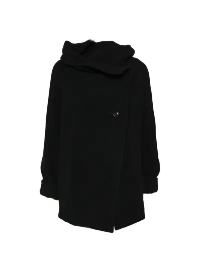 Y's Single-breasted Coat In Black