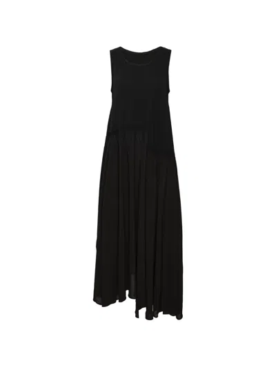 Y's Sleeveless Asymmetric Dress In Black