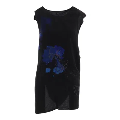 Y's Sleeveless Drape Top In Black