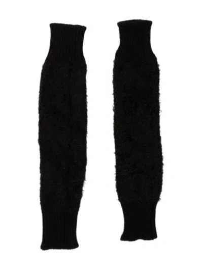 Pre-owned Y's Solid Arm Warmers In Black
