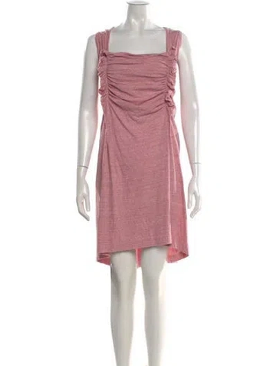 Pre-owned Y's Square Neckline Mini Dress In Pink