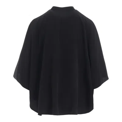 Y's Stand Cape Blouse In Black