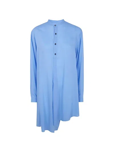 Y's Stand Collar Blouse In Blue