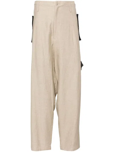 Y's Straight-leg Trousers In Neutrals