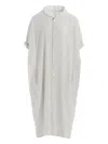 Y's Striped Shirt Dress In White