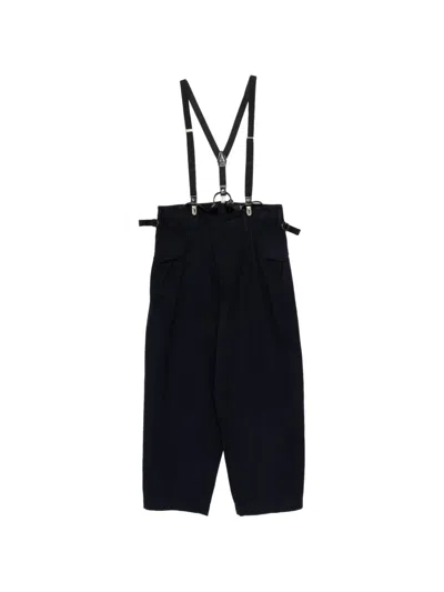 Y's Suspender-strap Trousers In Black