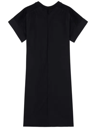 Y's 罗纹拼接t恤式连衣裙 In Black