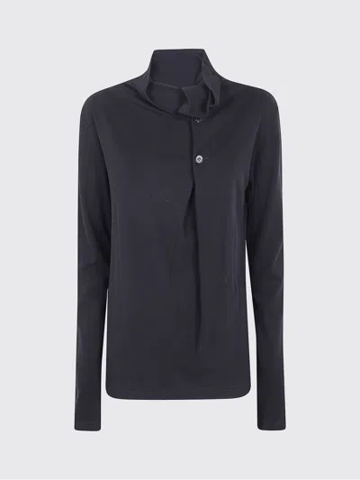 Y's Ka- Back Button Off-neck T In Black