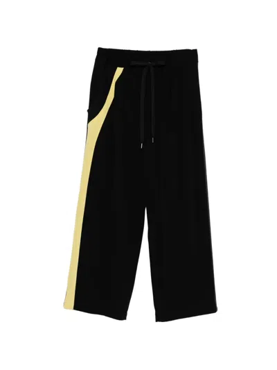 Y's Tape-detail Jersey Track Pants In Black