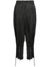 Y's Tapered-leg Linen Trousers In Grau