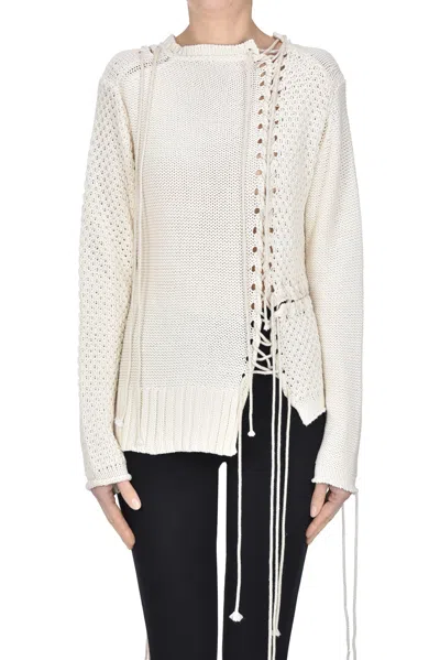 Y's Textured Knit Pullover In White