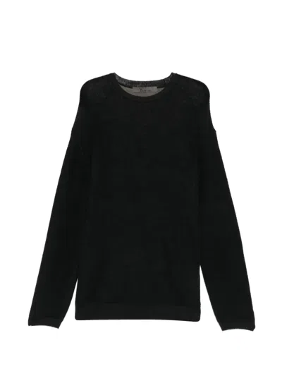 Y's Textured Logo Print Knitwear In Black