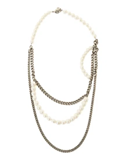 Y's Three-pronged Necklace In Gold