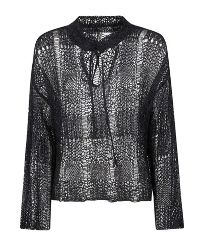 Y's Tie Knitwear In Black