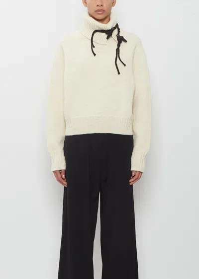 Y's Toggle Detail Turtleneck Sweater In Neutral