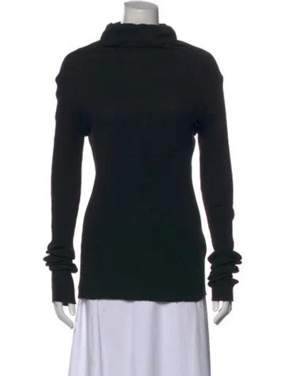Pre-owned Y's Turtleneck Long Sleeve Top In Black
