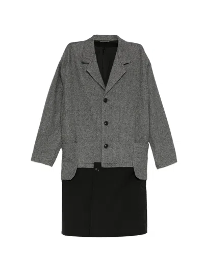 Y's Twill Flannel Panelled Coat In Gold