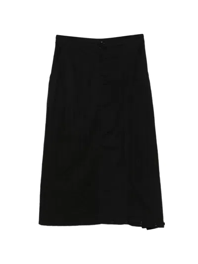 Y's Twill Skirt In Black