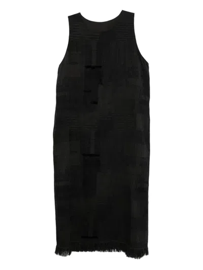 Y's Twill Sleeveless Dress In Black