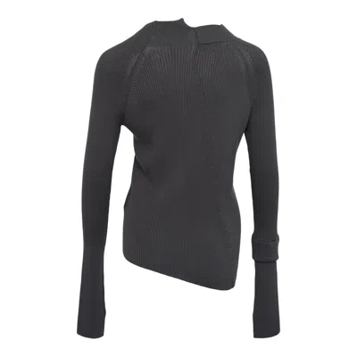 Y's Twisted Front Open Cardigan In Gray