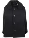 Y's Black U-irregular Short Sleeve Coat In Black