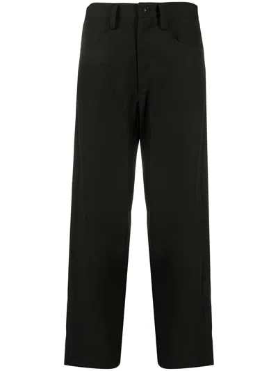 Y's U Side Stripep Gabardine Cropped In Black