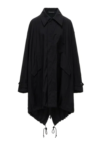 Y's U-back Tiered Coat In Black
