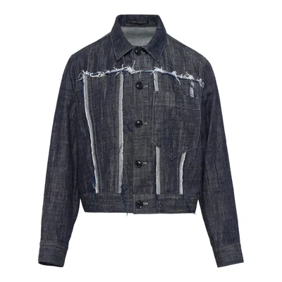 Y'S UNTRIMMED PANEL DENIM JACKET