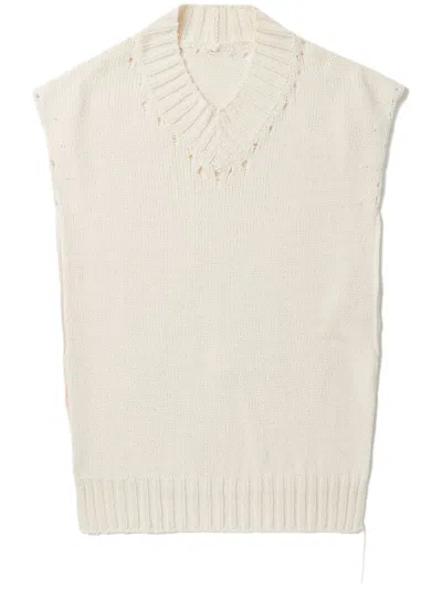 Y's V-neck Top In White