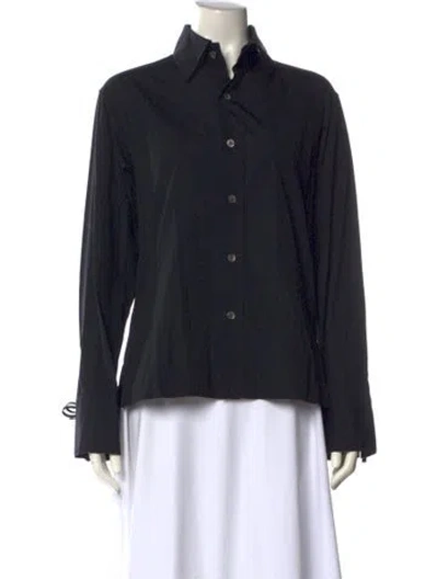 Pre-owned Y's Vintage 2003 Button-up Top In Black