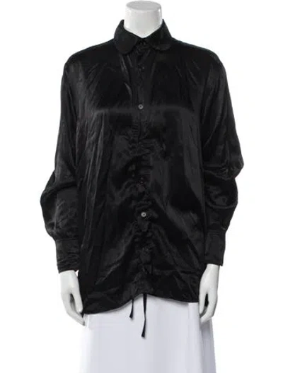 Pre-owned Y's Vintage 2004 Button-up Top In Black