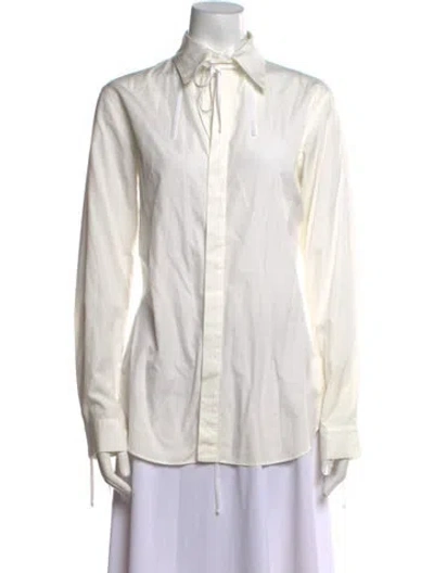 Pre-owned Y's Vintage 2004 Button-up Top In White
