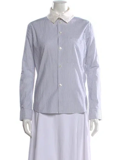 Pre-owned Y's Vintage 2014 Button-up Top In Blue