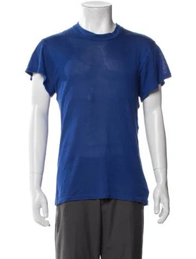 Pre-owned Y's Vintage Crew Neck T-shirt In Blue